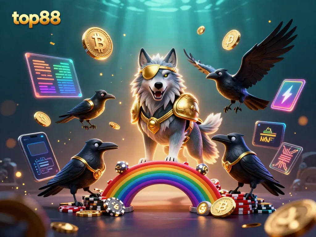 Experience exciting gameplay with top88's Norse mythology-inspired characters amidst vibrant casino elements.