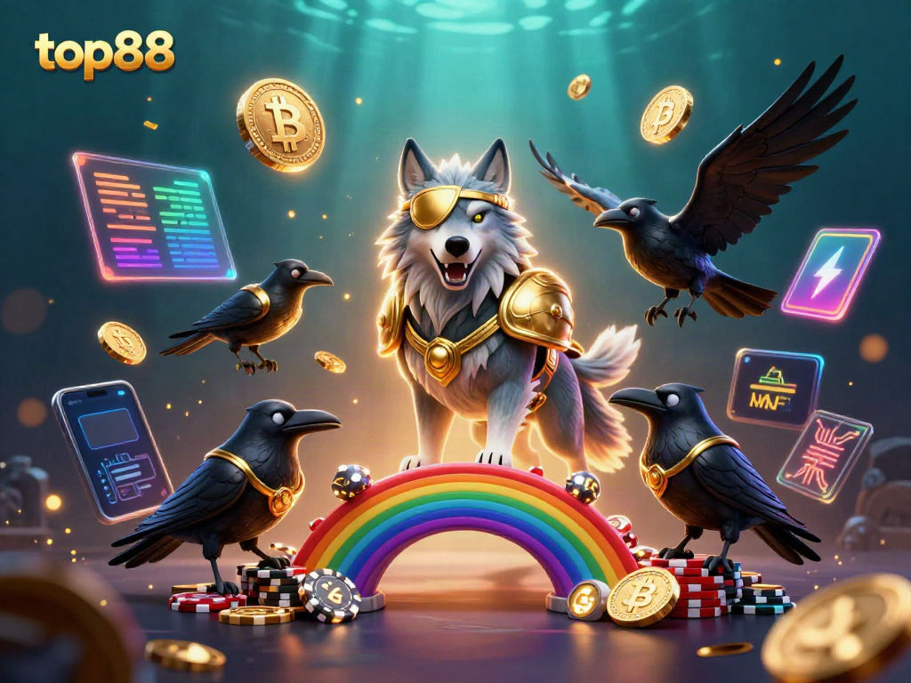 Experience exciting gameplay with top88's Norse mythology-inspired characters amidst vibrant casino elements.
