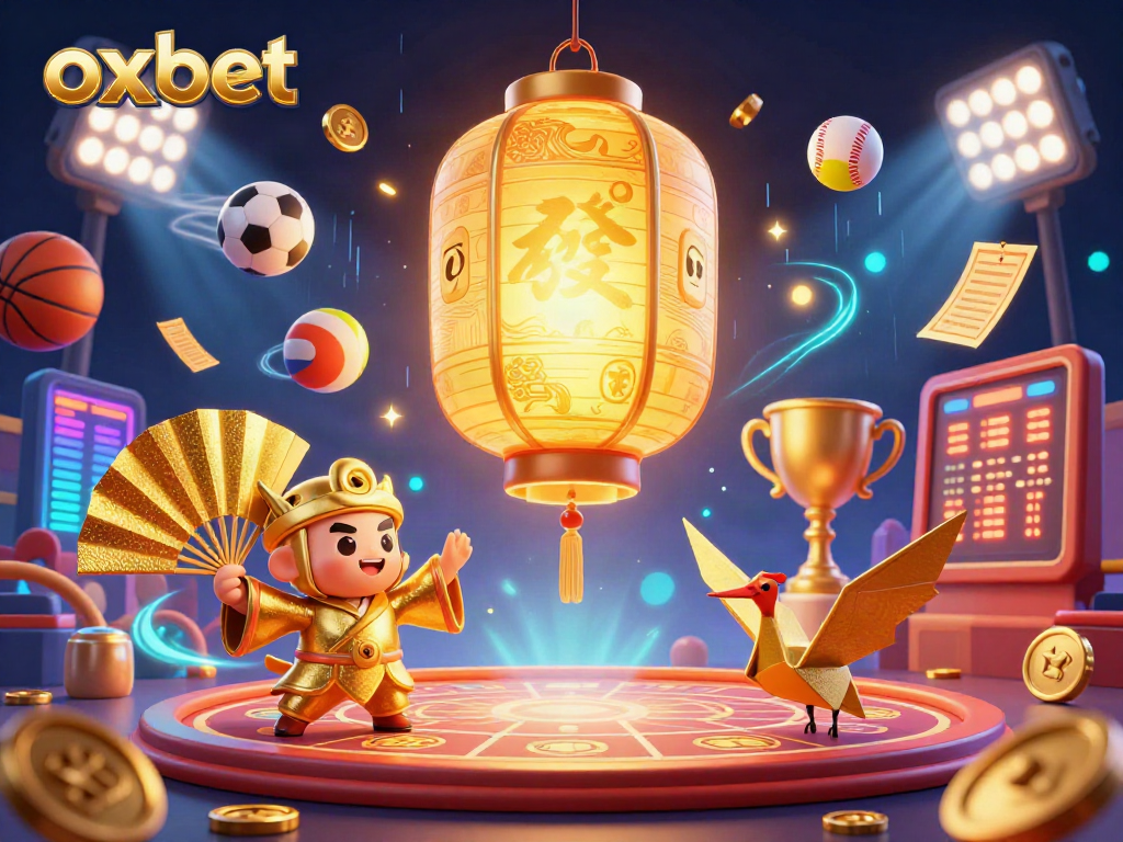 Experience exciting betting at oxbet with a captivating 3D illustration showcasing a vibrant casino atmosphere.